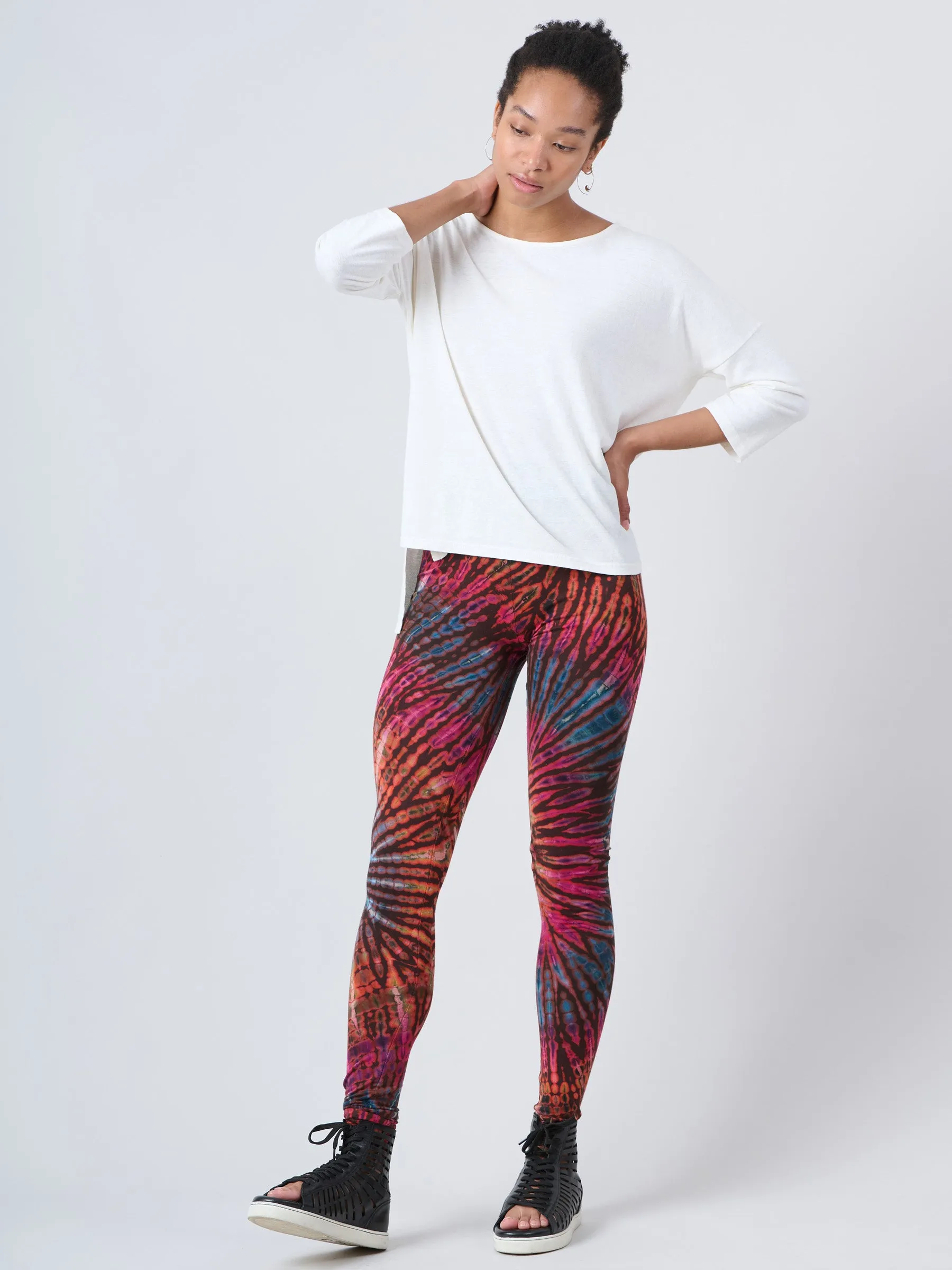 Tie Dye Leggings - Coral