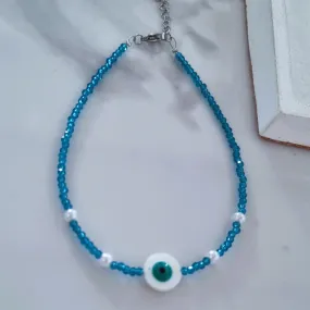 Turquoise crystal anklet