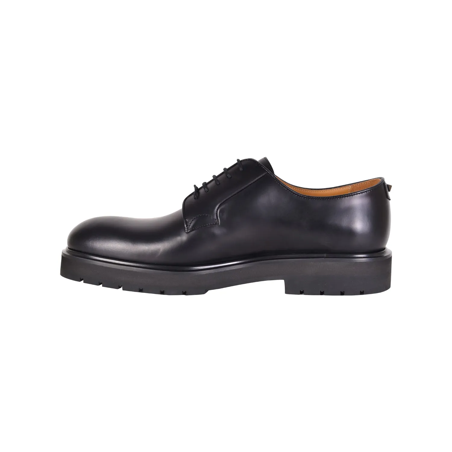 VALENTINO Black Derby Shoes with Applied Stud