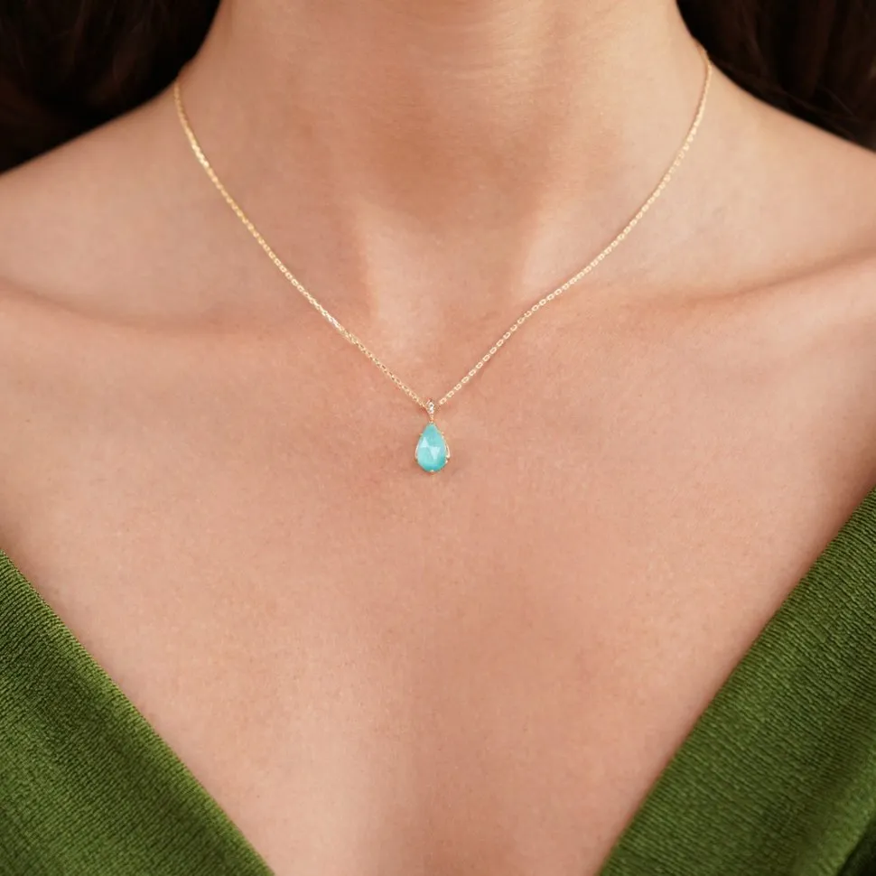 Vintage Amazonite Crystal Necklace