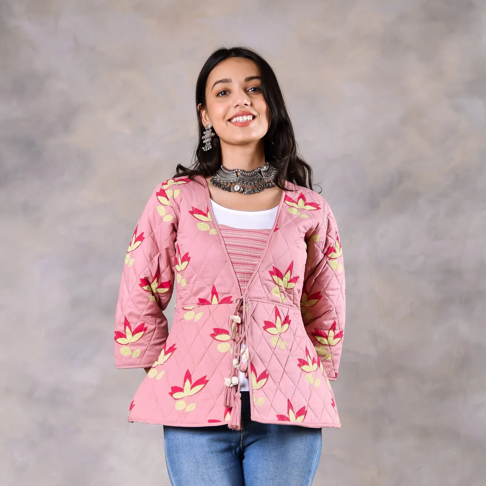 Water Lily Baby Pink Quilted Jacket