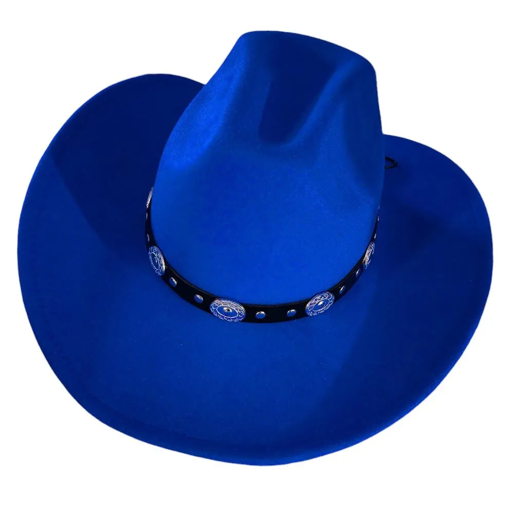 Western Style Belt Pointed Cowboy Fedora Hat