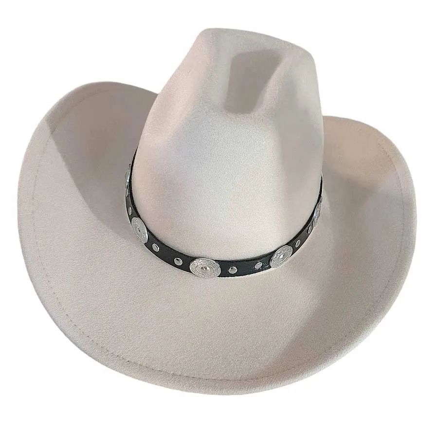 Western Style Belt Pointed Cowboy Fedora Hat