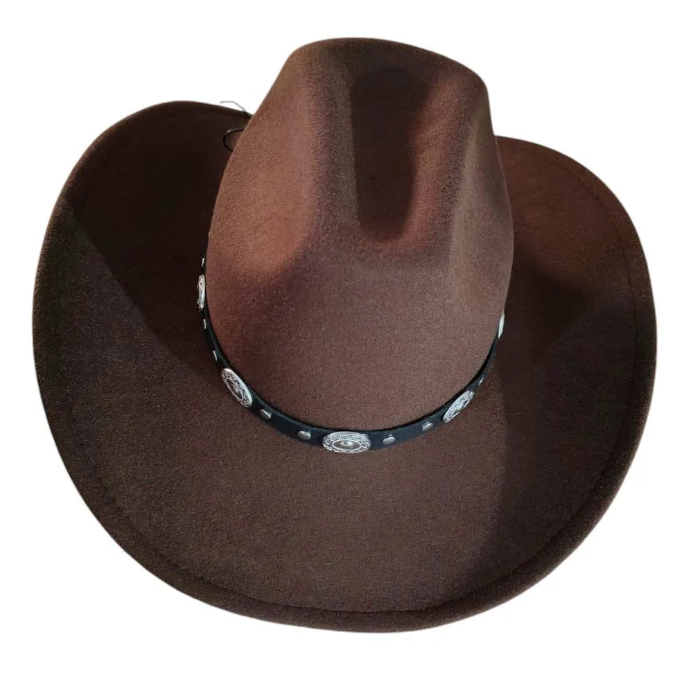 Western Style Belt Pointed Cowboy Fedora Hat