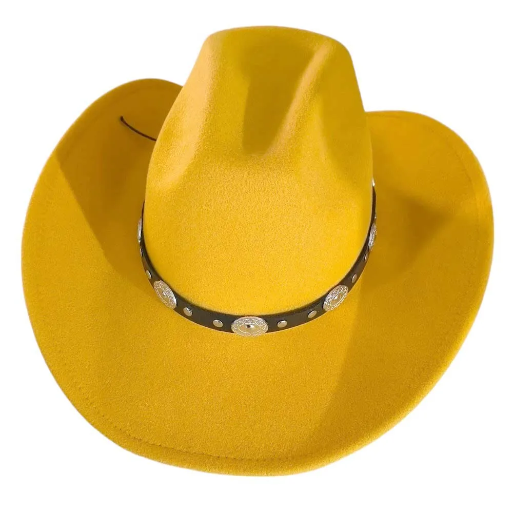 Western Style Belt Pointed Cowboy Fedora Hat