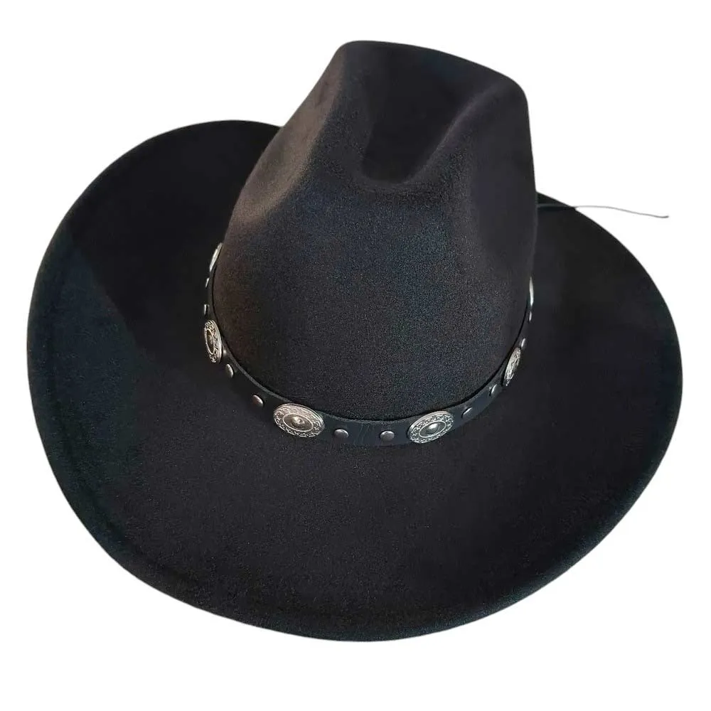 Western Style Belt Pointed Cowboy Fedora Hat