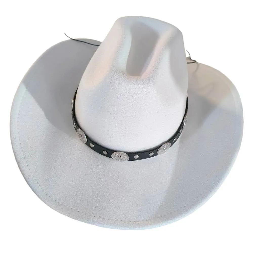 Western Style Belt Pointed Cowboy Fedora Hat